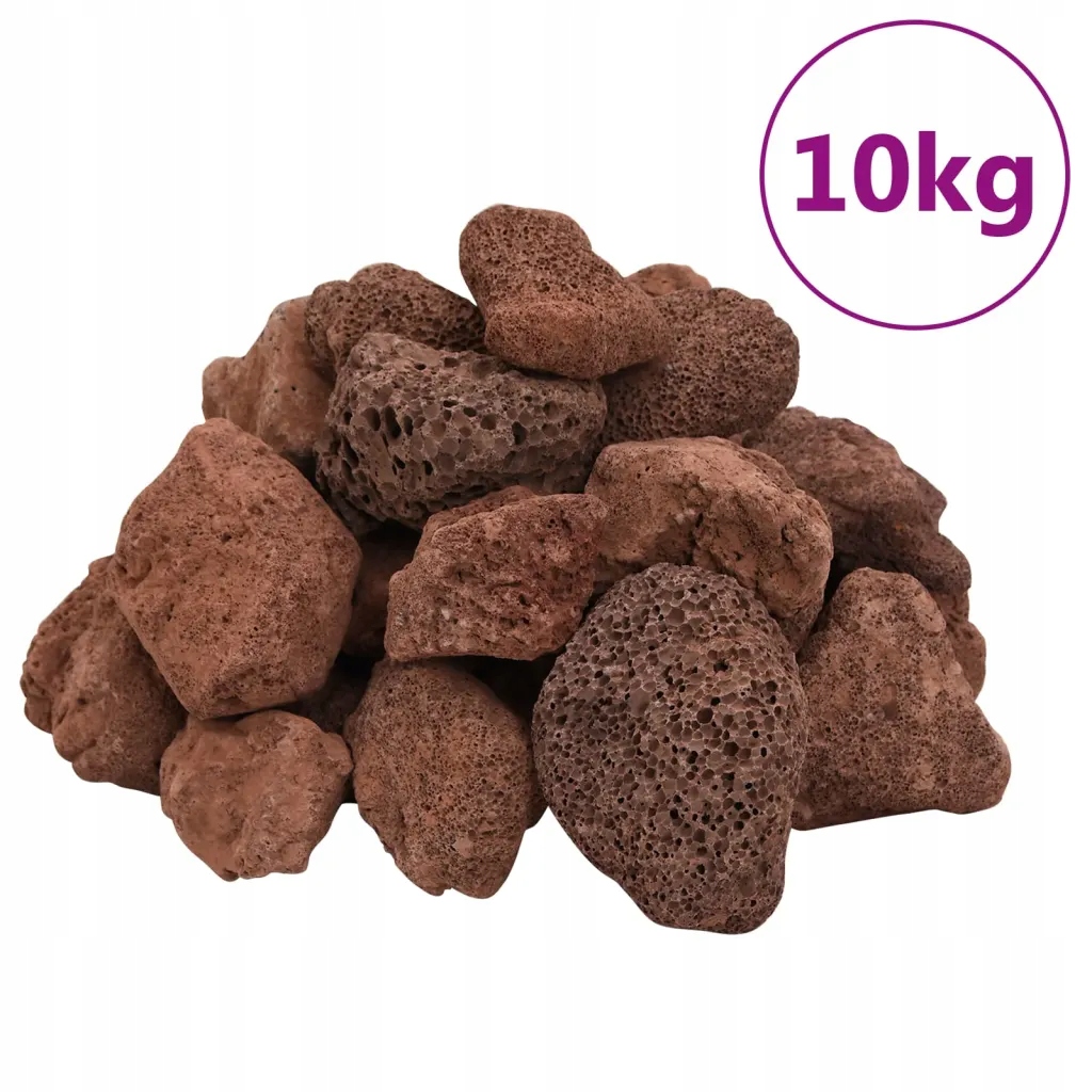 Levně vidaXL Vulkanická skála, 10 kg, červená, 5-8 cm