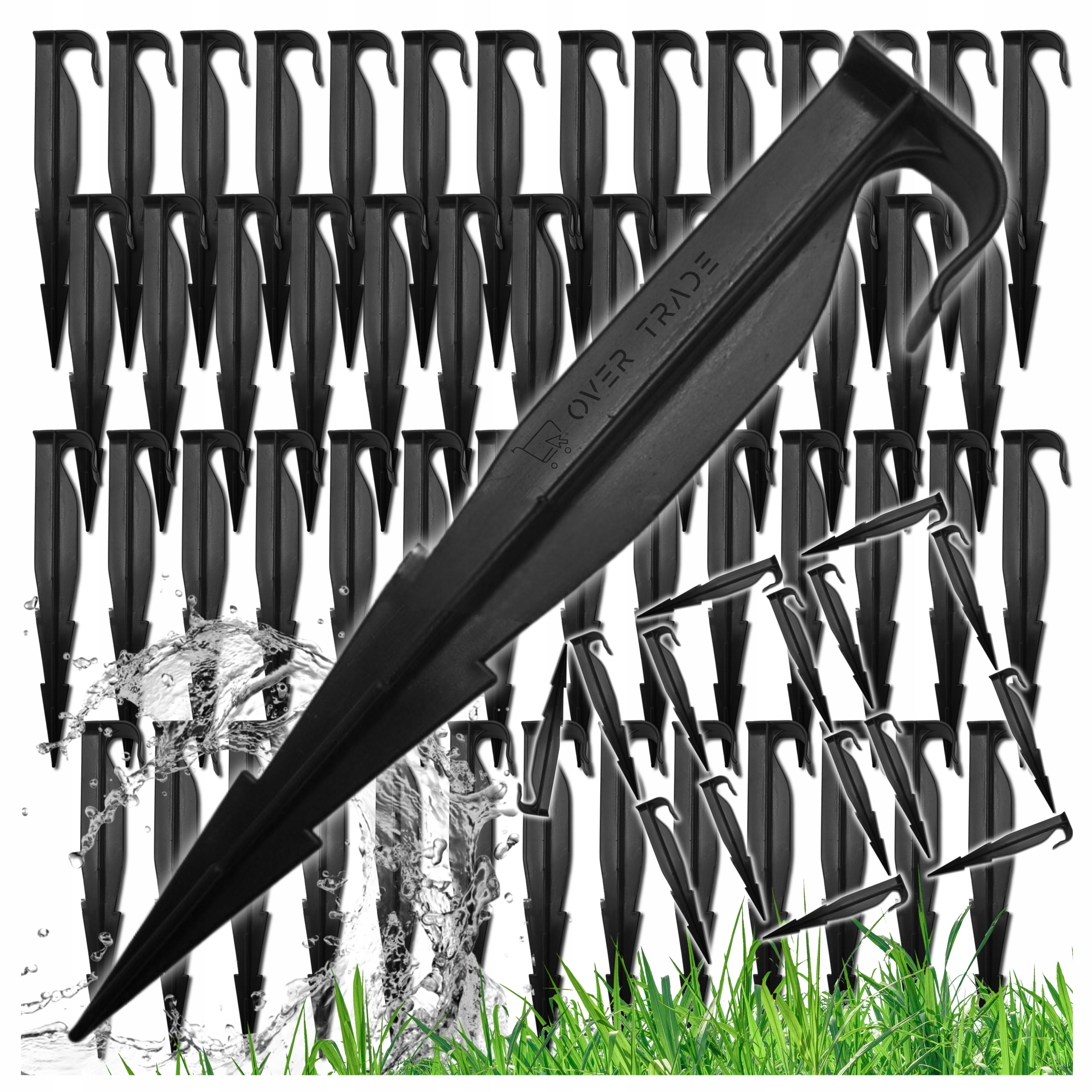 100x SZPILKI DO LINII KROPLUJĄCEJ UCHWYTY KOTWICE MOCNE WYTRZYMAŁE DO RURY