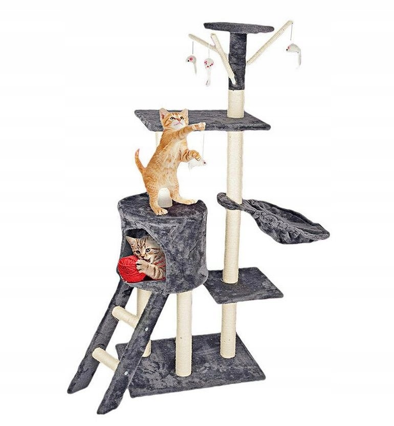Levně Škrábadlo pro kočky s pelíškem víceúrovňové 140 cm
