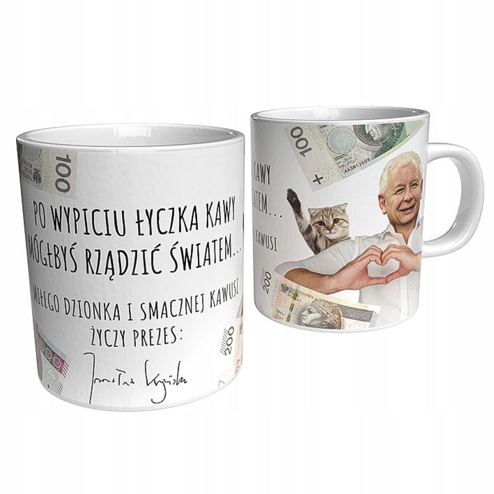 KUBEK JAROSŁAW KACZYŃSKI KOT KAWA PIS PREZES Marka inna