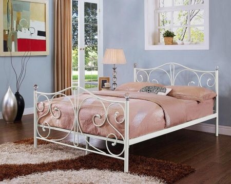 

Łóżko Metalowe 140x200 Ze Stelażem Kryształ Loft