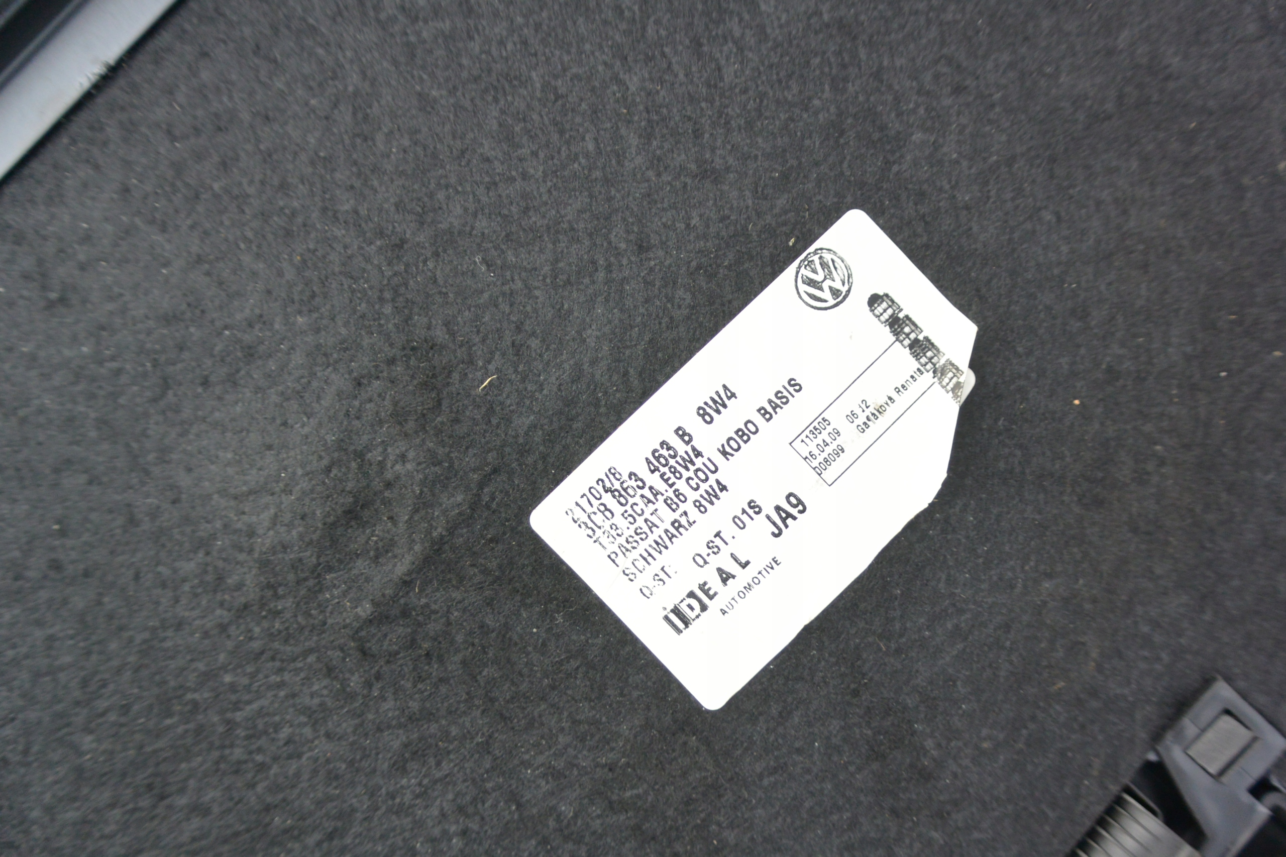 floor mats boot VW PASSAT CC