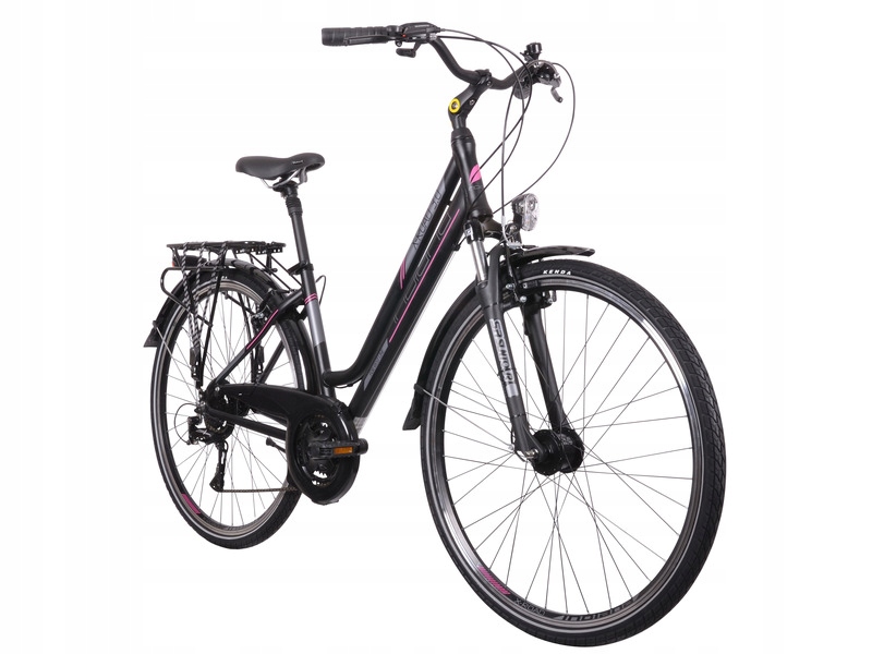 Rower trekkingowy Indiana X-Road 3.0 D15 28 cali damski Czarno-fioletowy