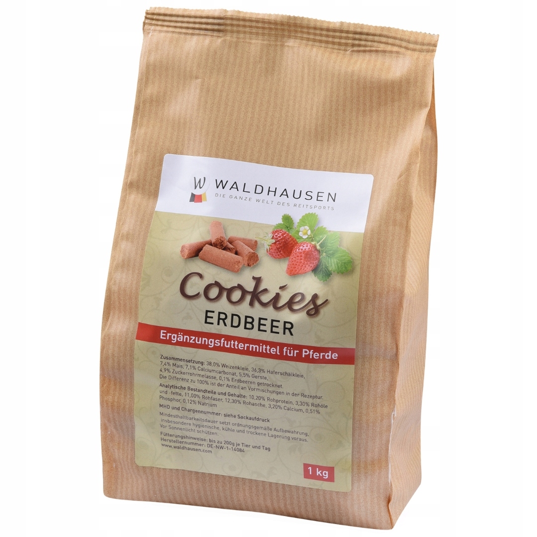 Smakołyki dla konia Cookies 1kg różne smaki Waldhausen Truskawka