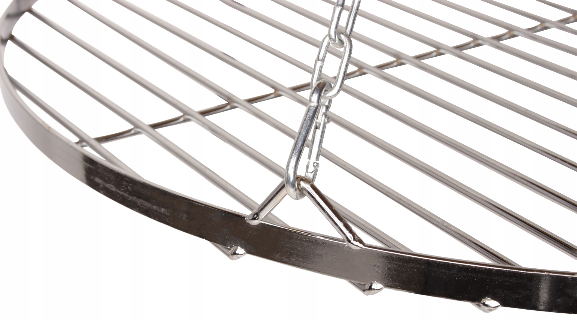 Chromovaný grilovací rošt 60 cm kulatý řetěz bonus