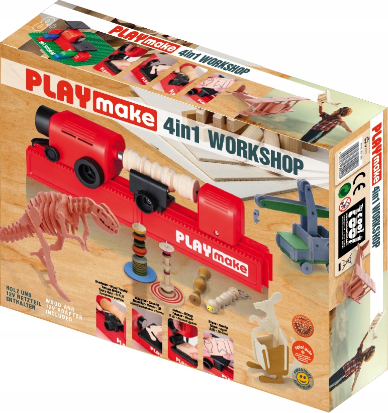 Mały Solarz Playmake 4w1 tokarka wiertarka wyrzynarka dla przedszkolaka