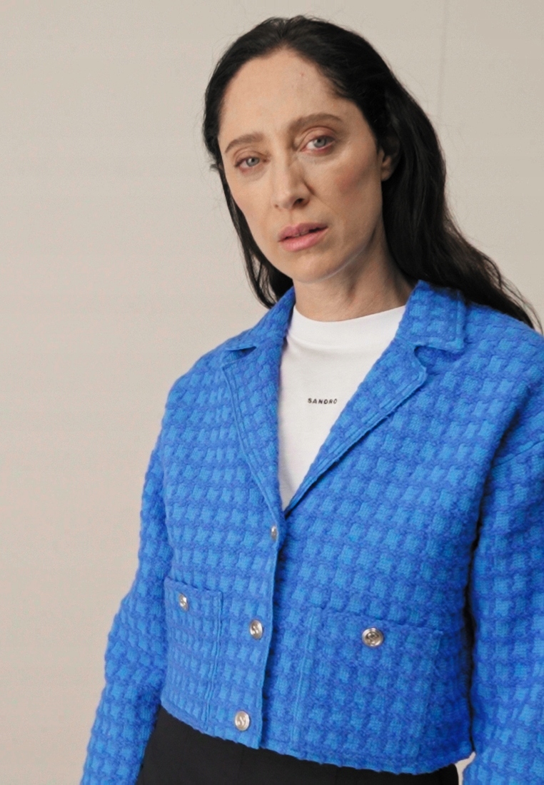 Krátký kostkovaný žaket Sandro 32