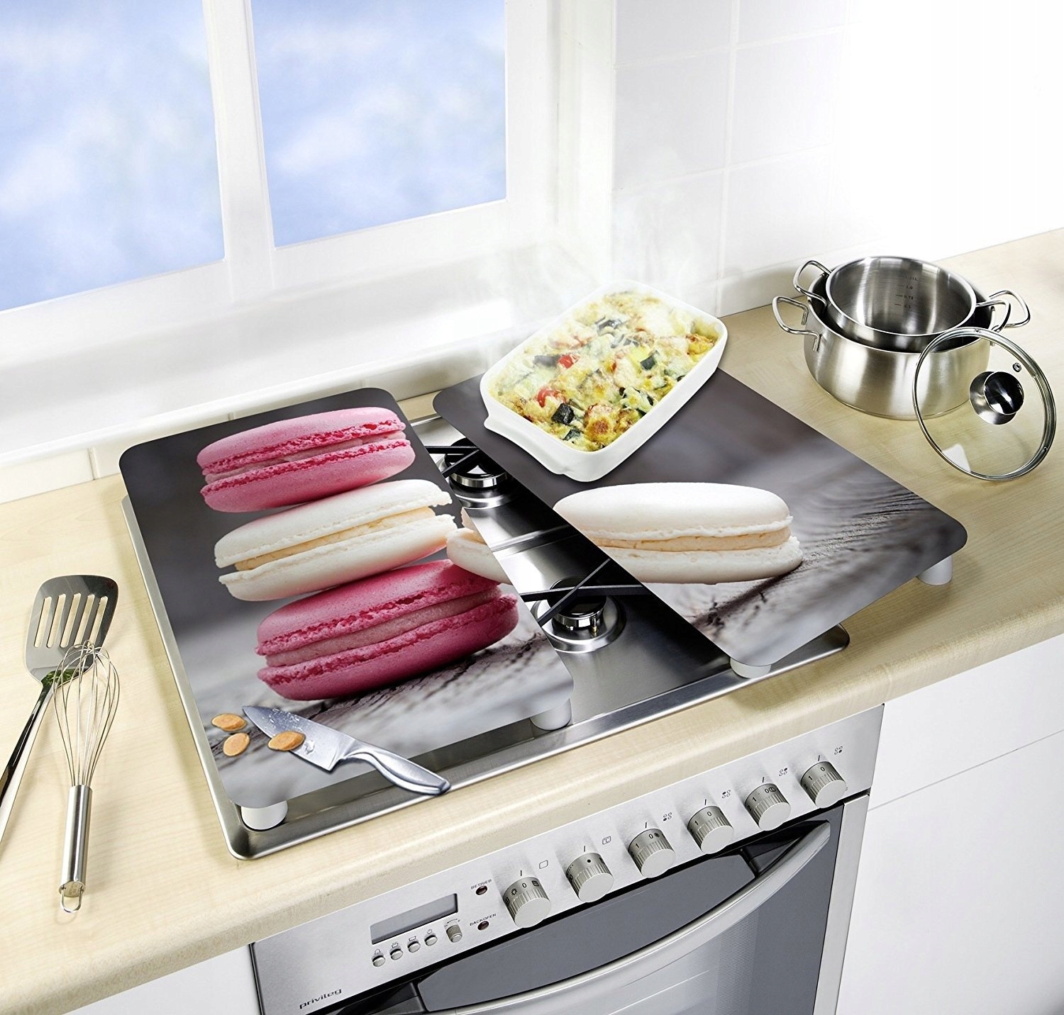 SZKLANE PŁYTY OCHRONNE NA KUCHENKĘ MACARONS WENKO Marka Wenko