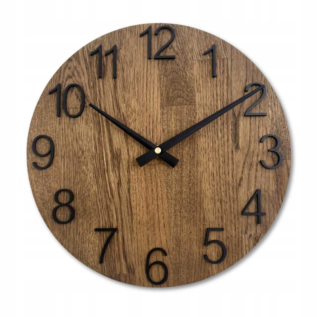 Hndedé nástenné hodiny, čierny ciferník, čierne ručičky, 40cm