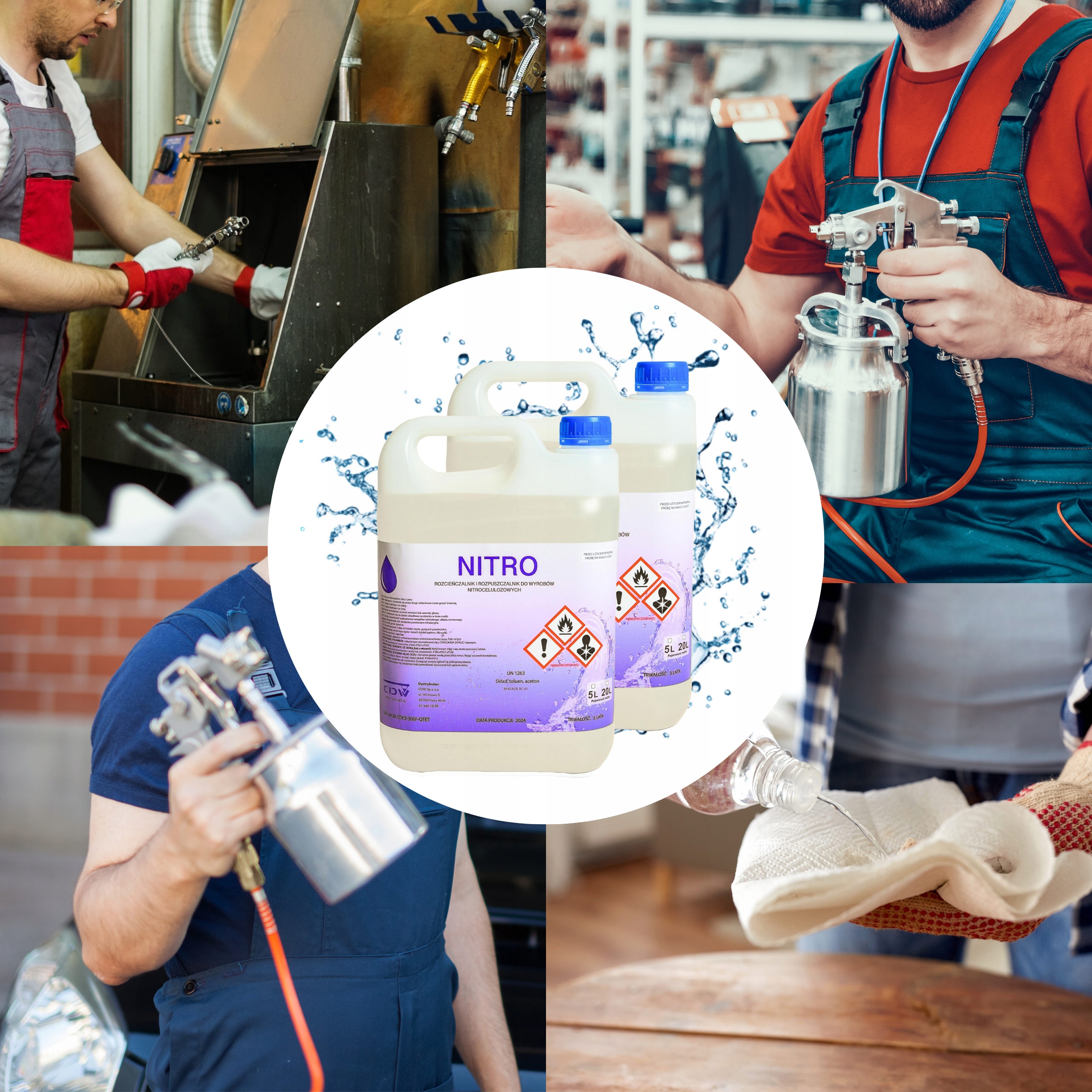 2x NITRO 5L ROZPUSZCZALNIK RC-01 CZYSTY ROZCIEŃCZALNIK FARB LAKIERÓW CDW EAN (GTIN) 5906118010274