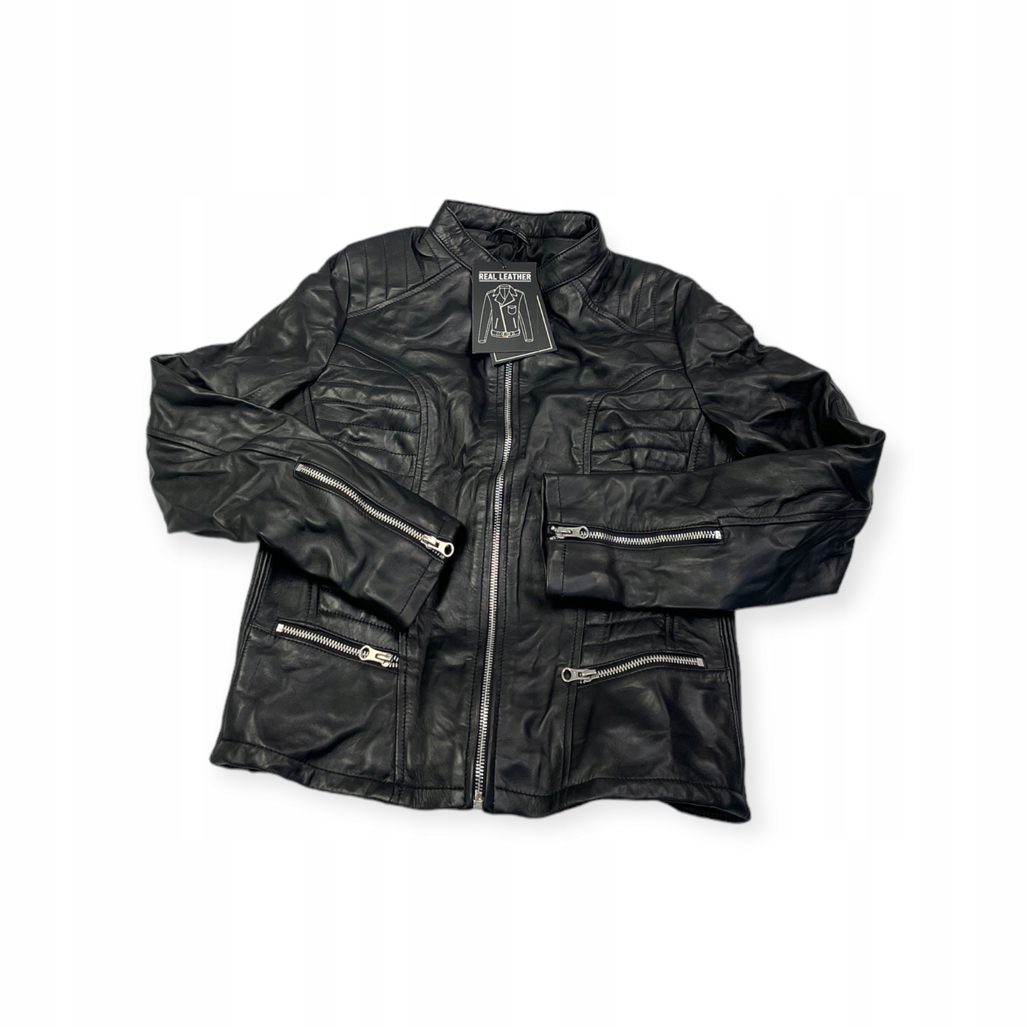 Dámská kožená bunda ramoneska Real Leather S