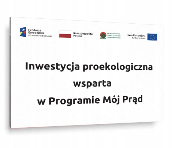 

tablica Mój Prąd , Obowiązkowa Fotowoltaika A4 Alu