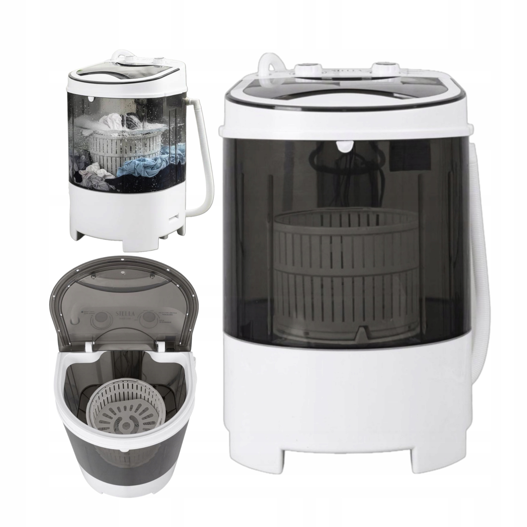 Pralka Turystyczna Stella 4kg Typ Frania Mocna 150W na Działkę Camping IPX4