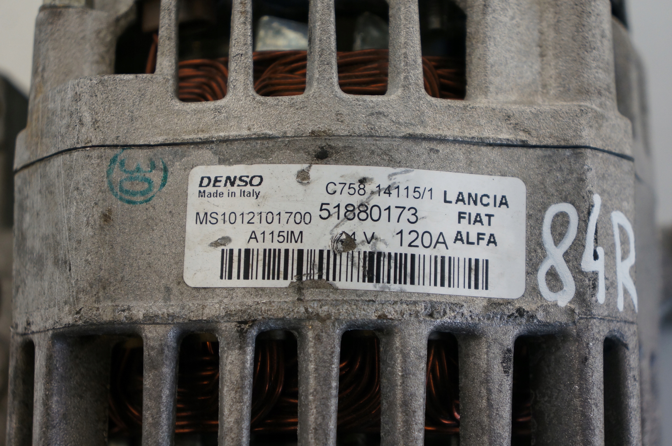 ALTERNATOR FIAT TIPO NEMO 500L 1,3 CDTI 51880173 Prąd ładowania alternatora 120 A