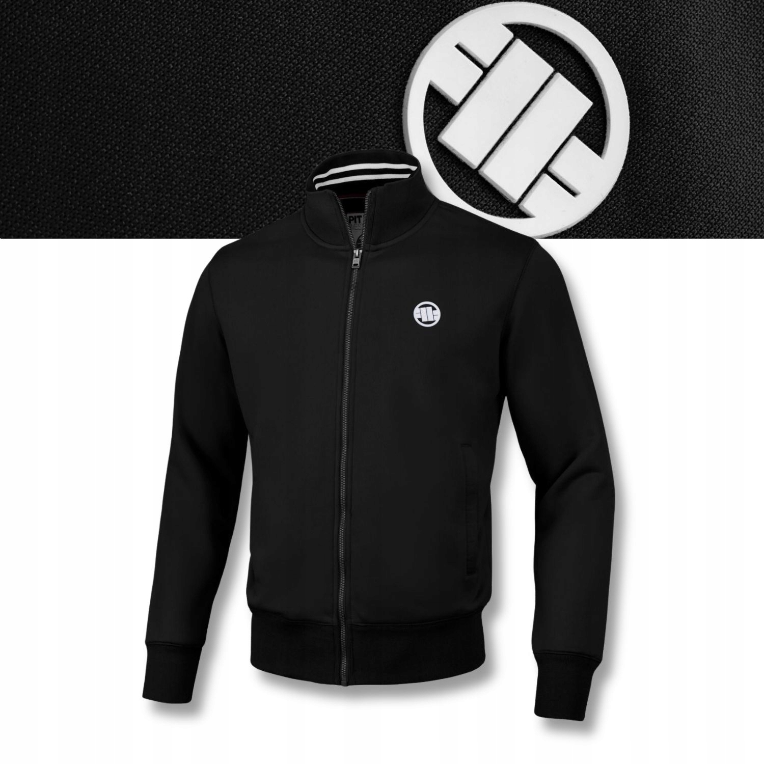 Pánská mikina na zip Pitbull Oldschool Small Logo se stojáčkem S