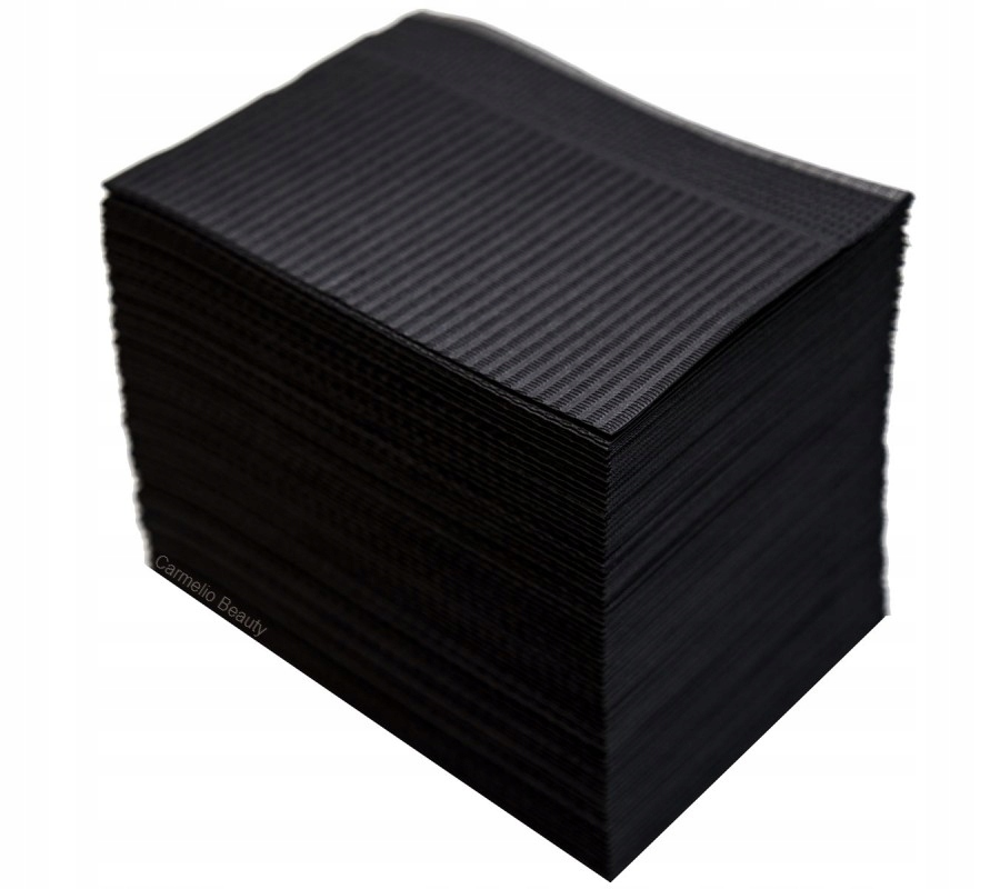 

Serwety podfoliowane składane podkłady Czarne 50sz