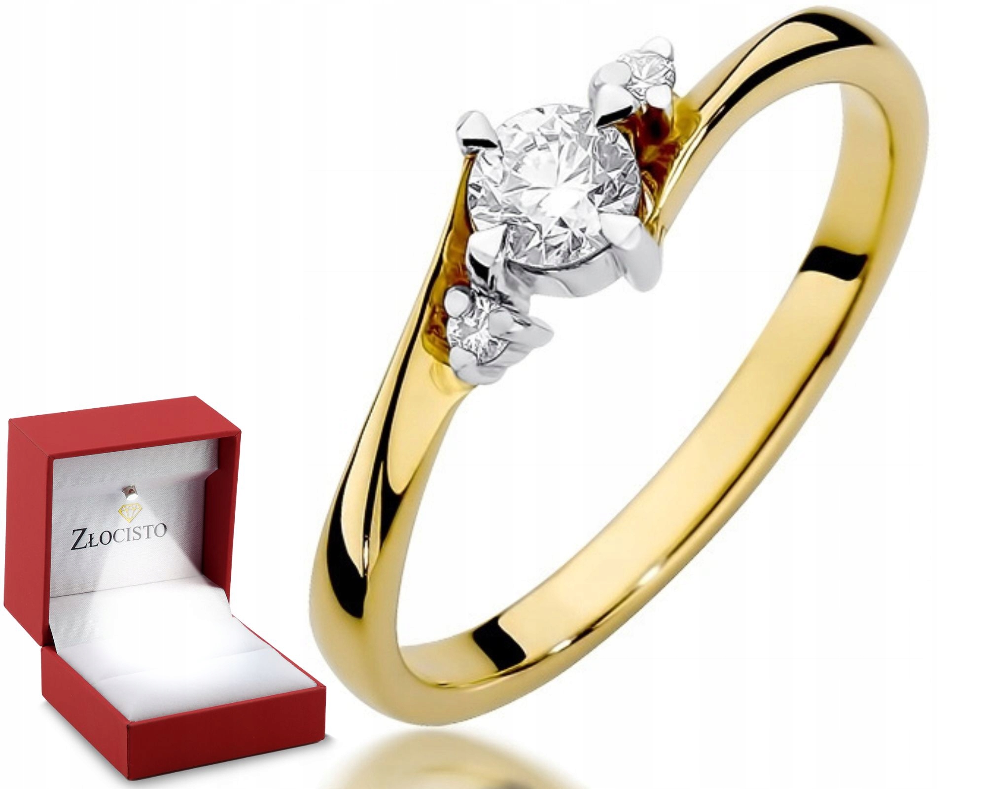 Zlatý prstýnek diamanty brilianty 0,28 Ct Gravírování