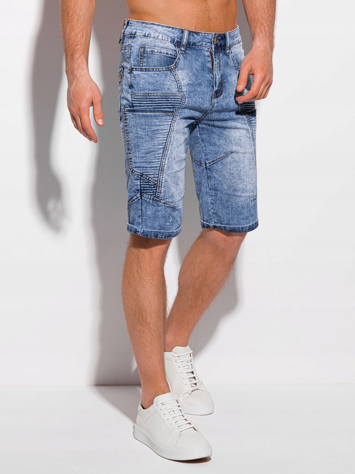

Krótkie spodenki męskie jeansowe 368W nieb 32