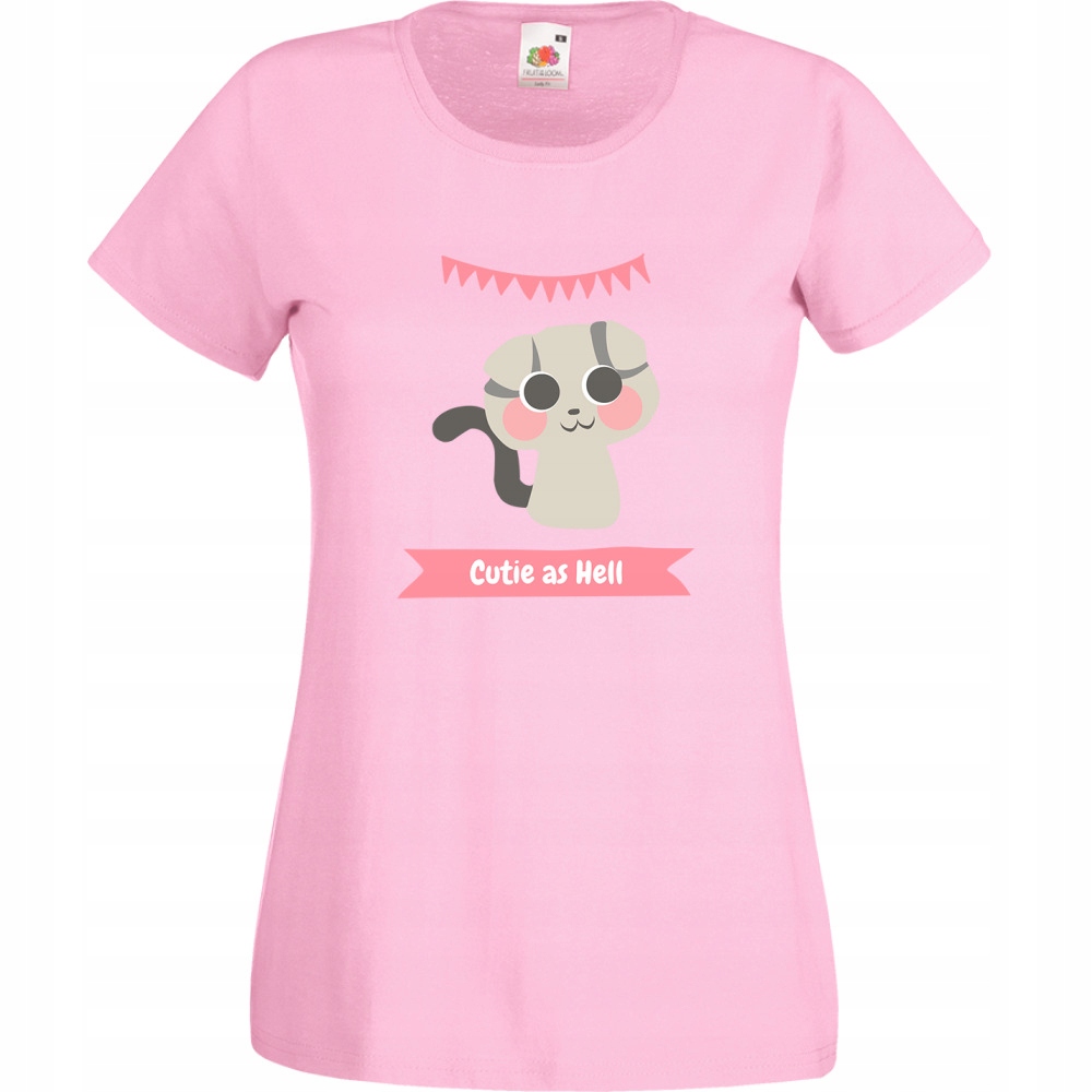 

Koszulka cutie kot kotek kociara M różowa
