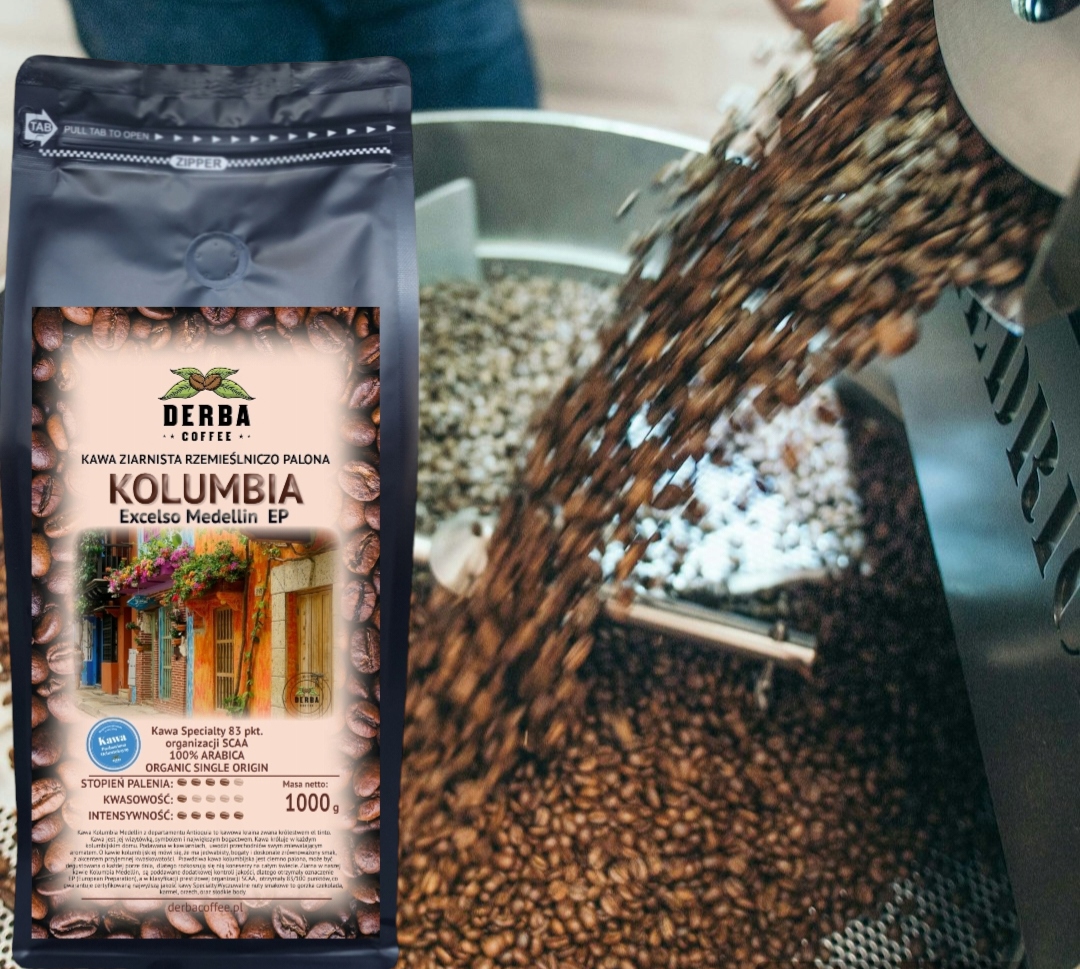 Kawa KOLUMBIA niskodrażniąca 1kg ziarnista 100% Arabika Specialty Medellin Kod producenta kolumbia 2 Medellin