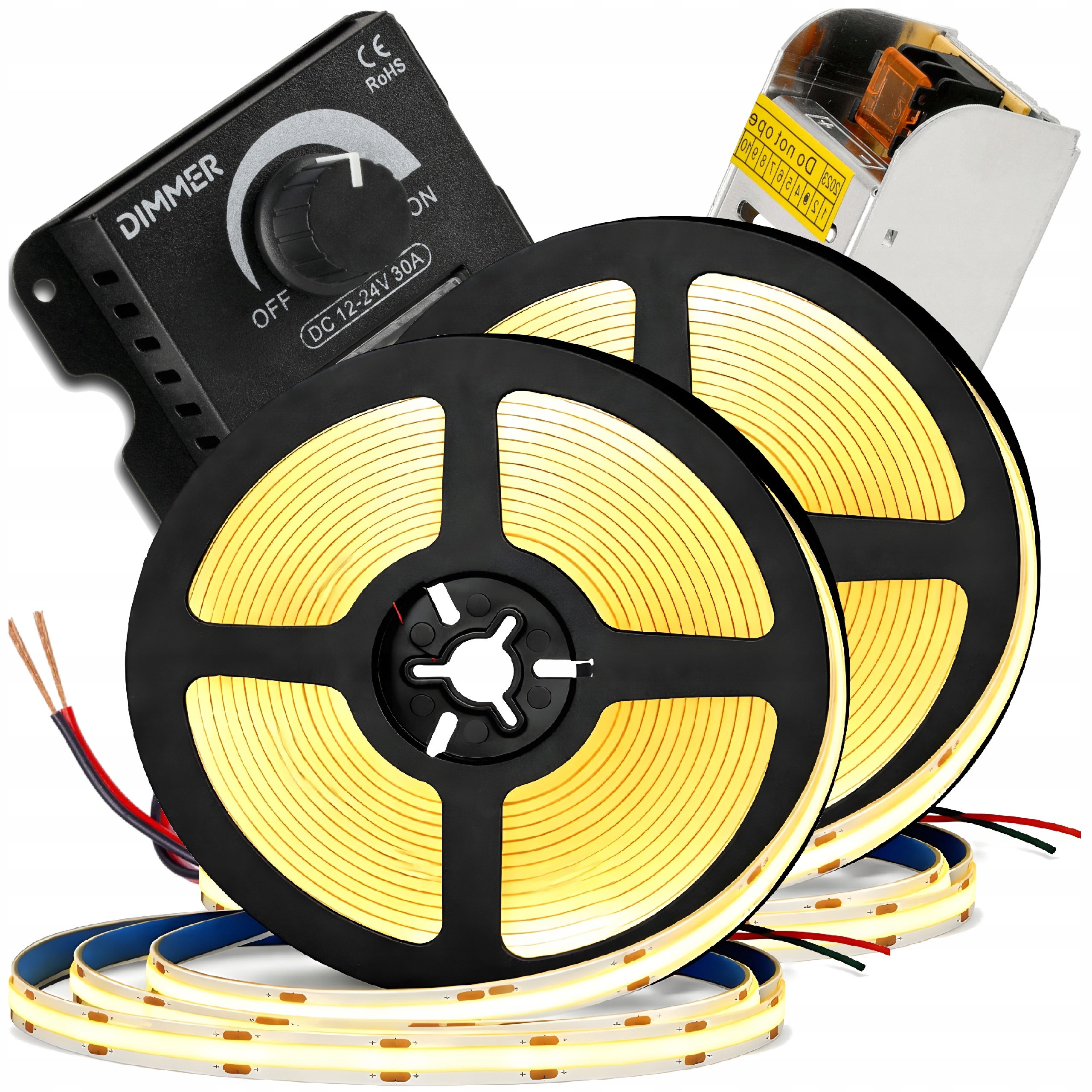 Led pásek Neon Cob 12V 10 m 4000K Neutrální Napájecí Zdroj 120W Ovladač Sada