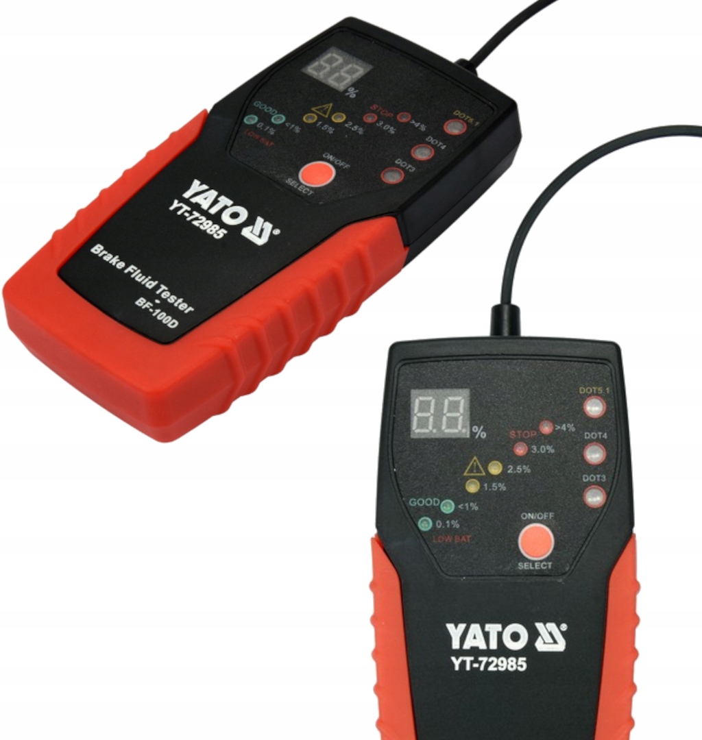MIERNIK TESTER PLYNU HAMULCOWEGO LCD SONDA YATO