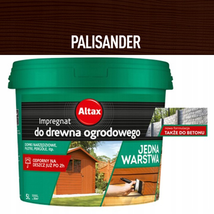 

Altax Impregnat Drewna Betonu Ogrod Palisander 10L