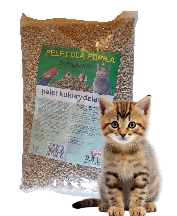 Pellet Kukurydziany Zbrylający dla kota królika chomika 4x9,8L 10%