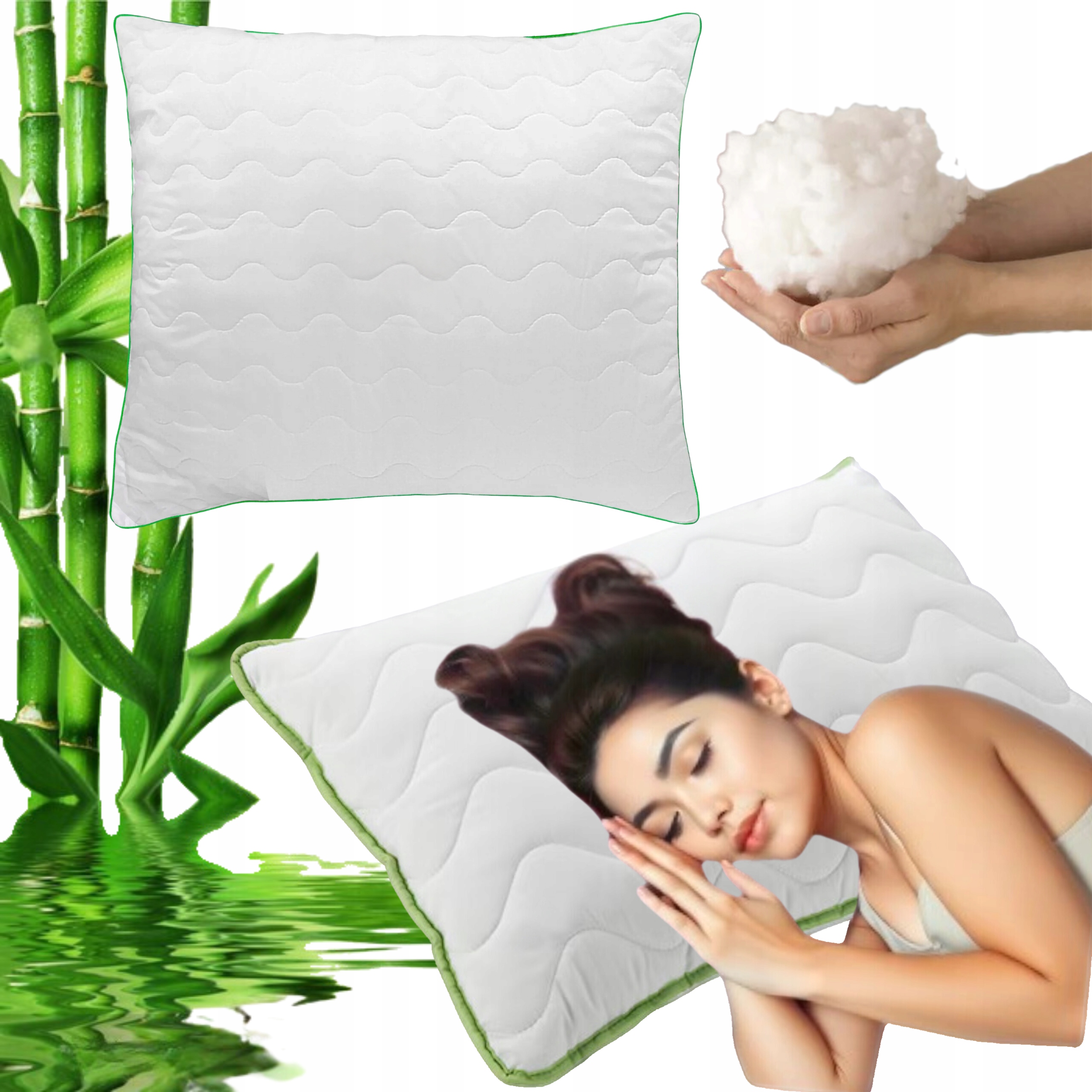 Polštář Bambusová 70x80 Komfortní Nastavitelná Výška Polská Výroba