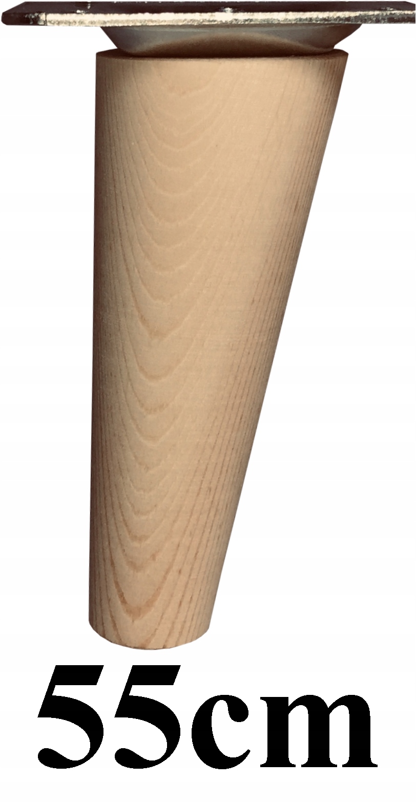 

Nogi Nóżki drewniane zwężane Skosne 55cm blacha