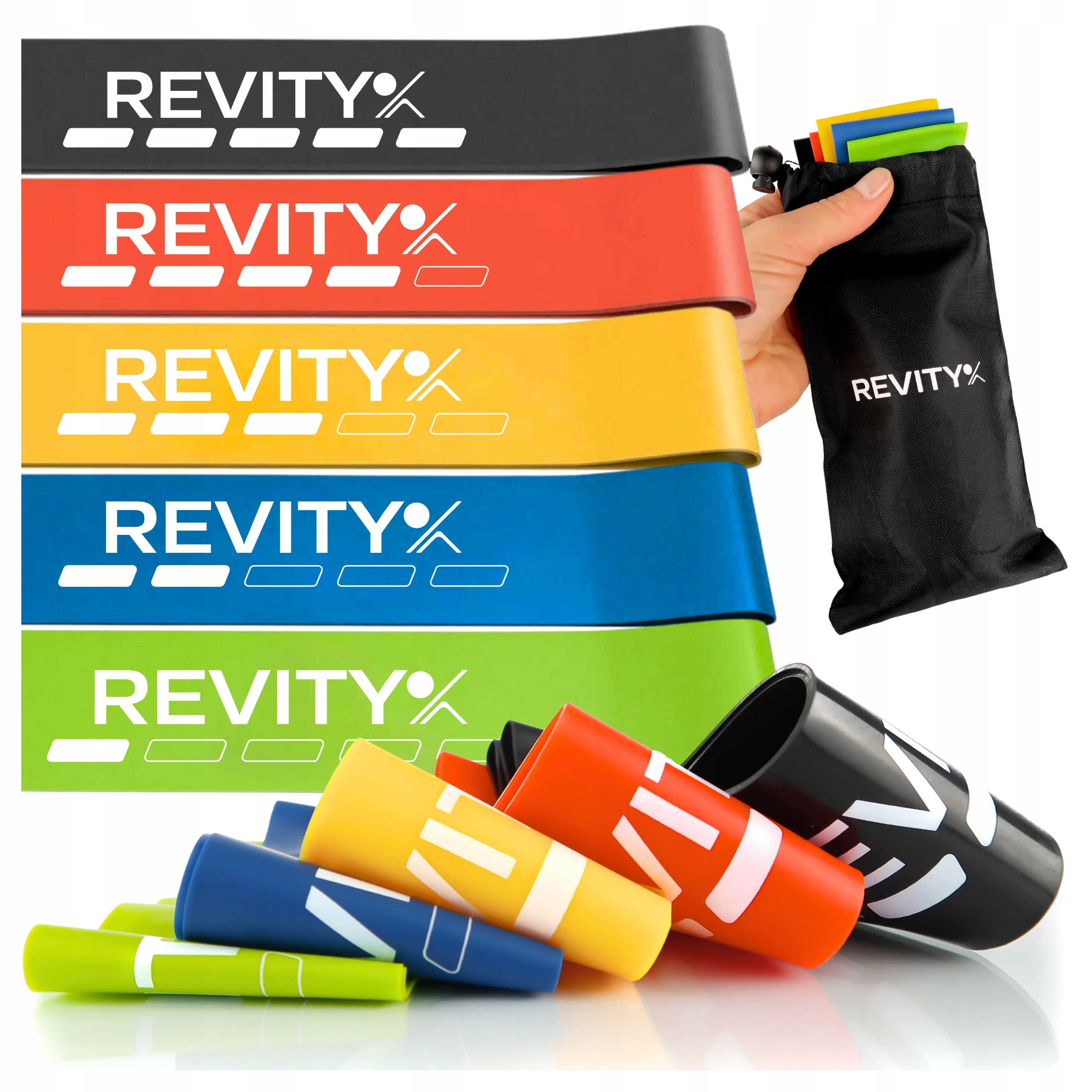 GUMY DO ĆWICZEŃ MINI BAND ZESTAW 5 GUM LATEKSOWYCH OPOROWE TAŚMY FITNESS