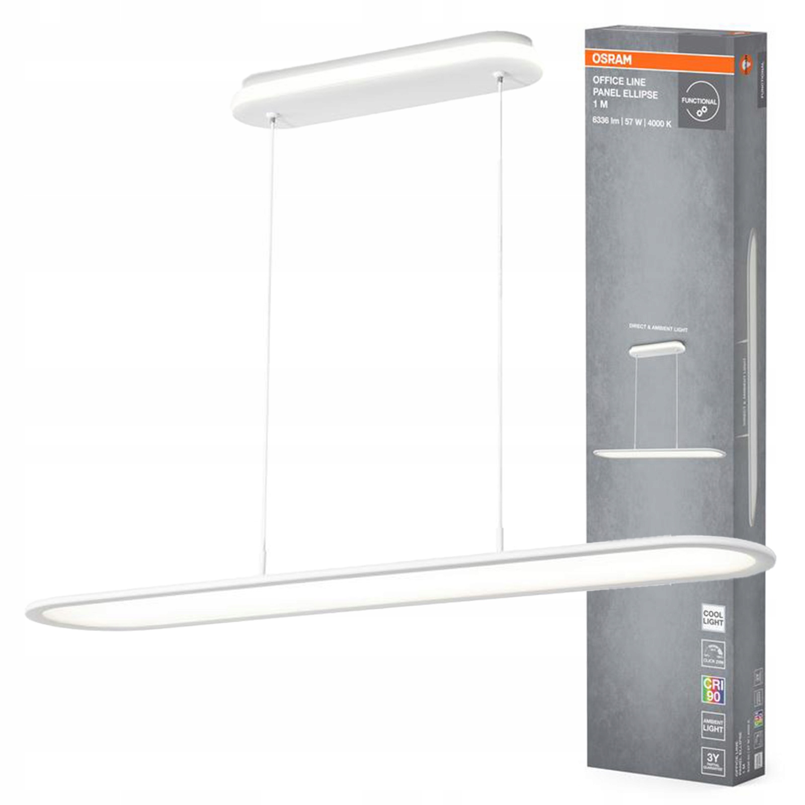 Stropná závesná lampa Kancelárska Led panelová stmievateľná 57W 4000K 3000lm