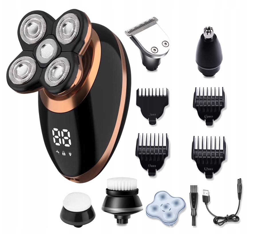 Bezprzewodowa Maszynka Maszyna Golarka do golenia na mokro/sucho ZESTAW