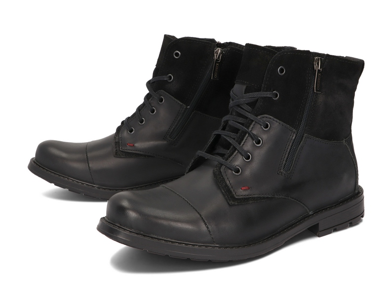 MĘSKIE BUTY OCIEPLANE POLSKIE SKÓRA 871 CZARNY 43 Rozmiar 43