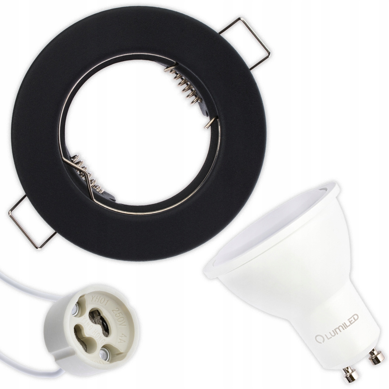 Zestaw Oprawa HALOGENOWA Czarny + LED GU10 6W