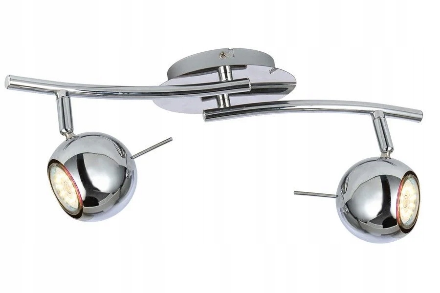 Stropní svítidlo chromová dvojitá kulatá, nastavitelné reflektory 40 cm Reality