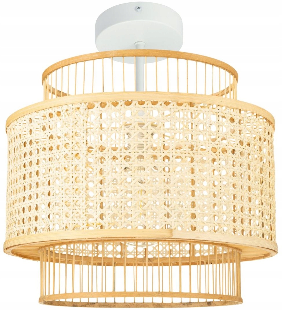 Ratanová stropná lampa s pleteninou BMB07 biela
