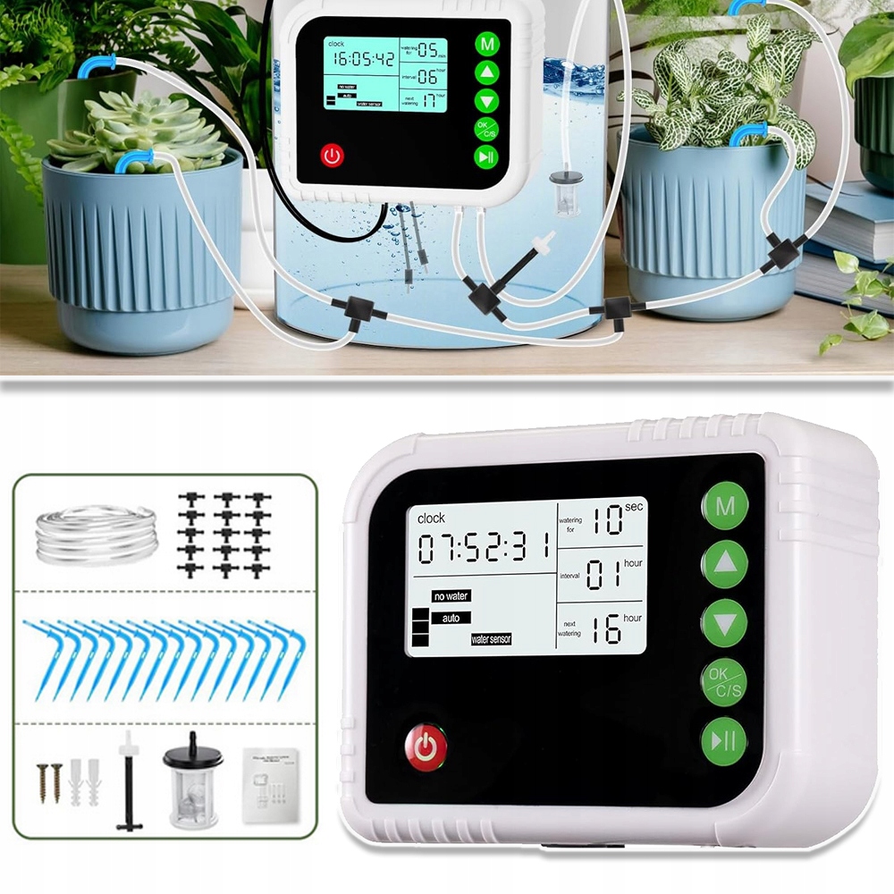 System Nawadniania Automatyczny LCD Do Roślin Doniczek Donicach Zestaw
