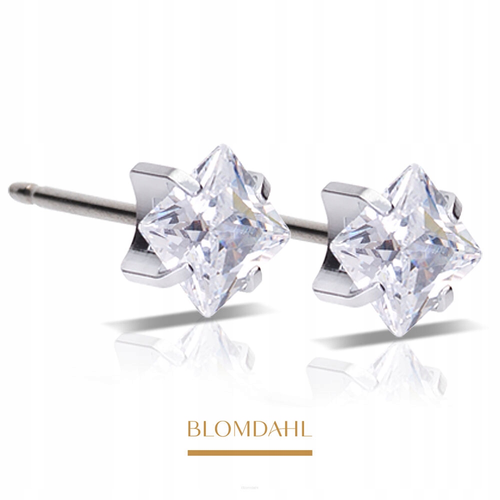 Hypoalergenní Náušnice Blomdahl Tiffany Edge Cz White 5 mm