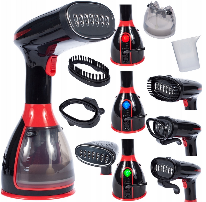 PAROWNICA DO UBRAŃ STEAMER 1500W ŻELAZKO PAROWE W PIONIE ZESTAW MALTEC 7W1