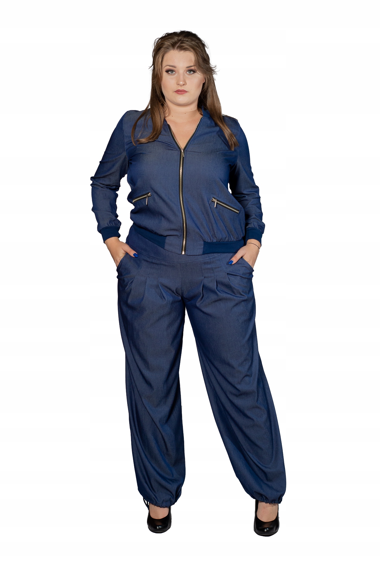 

Plus Size. Kurtka Bomberka .Cieniutki Jeans. r. 52