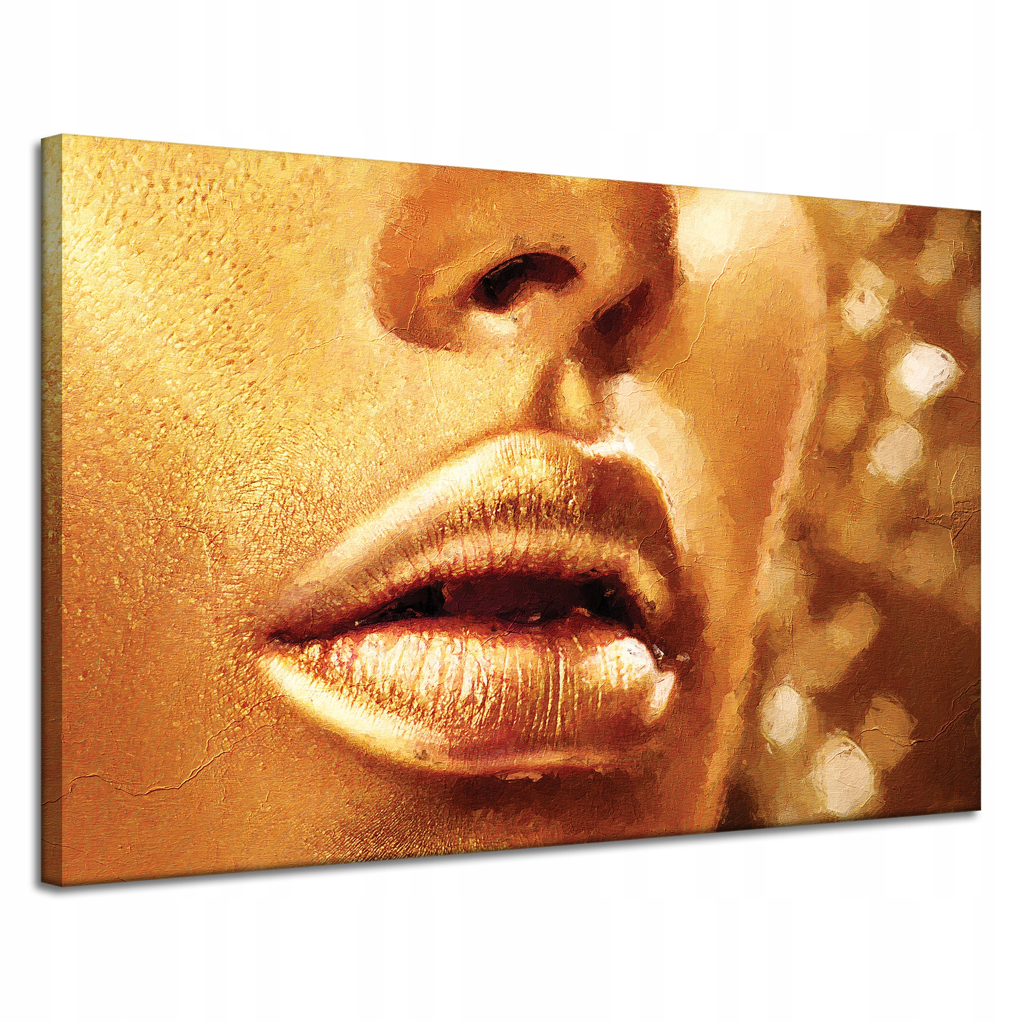 Obraz na plátně Zlatá tvář a ústa Umění Styl 120x80 cm