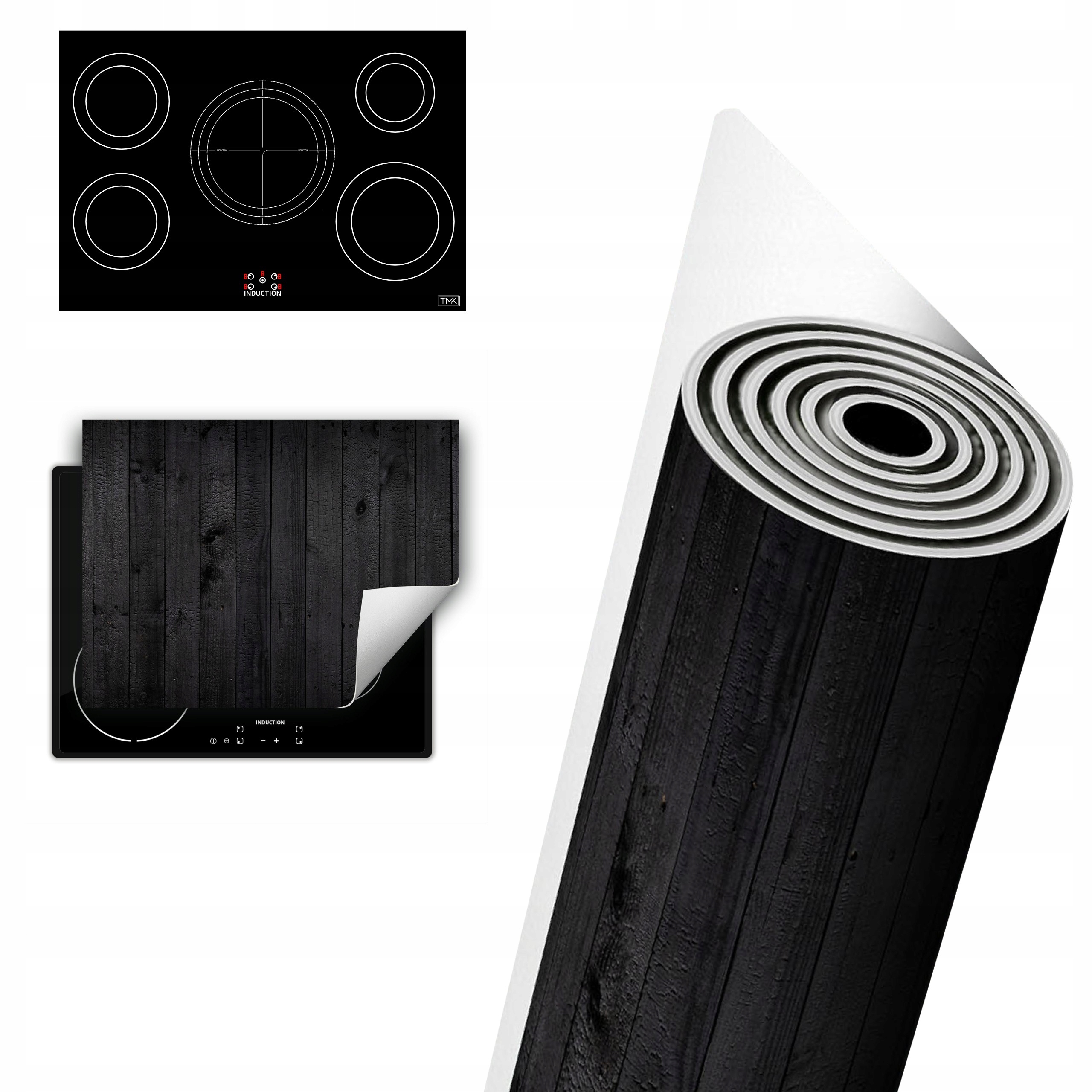 Vinylová Ochrana Na Indukci Pracovní Deska 80x52 černá dřevo