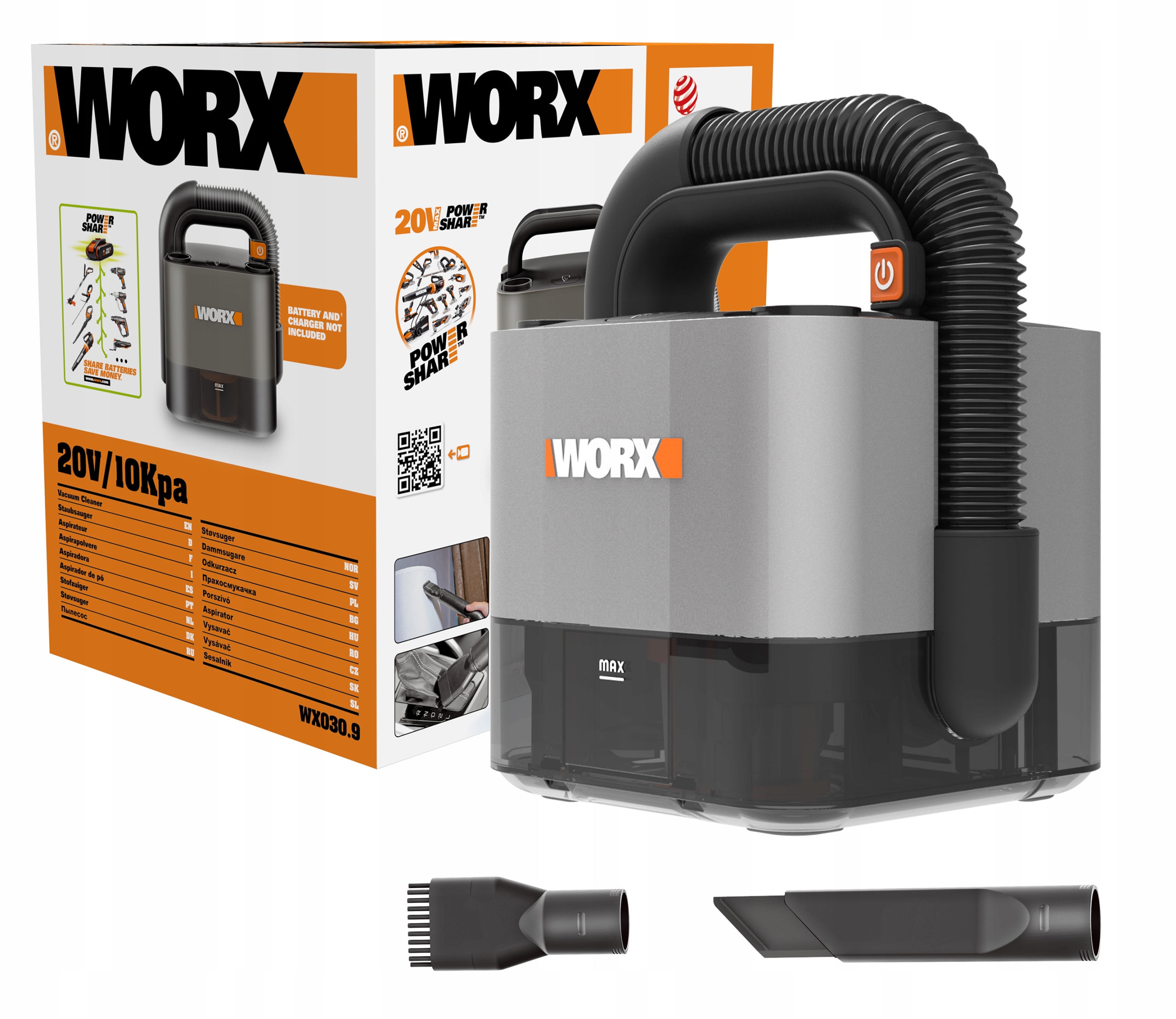 

Odkurzacz akumulatorowy Worx WX030.9 20V