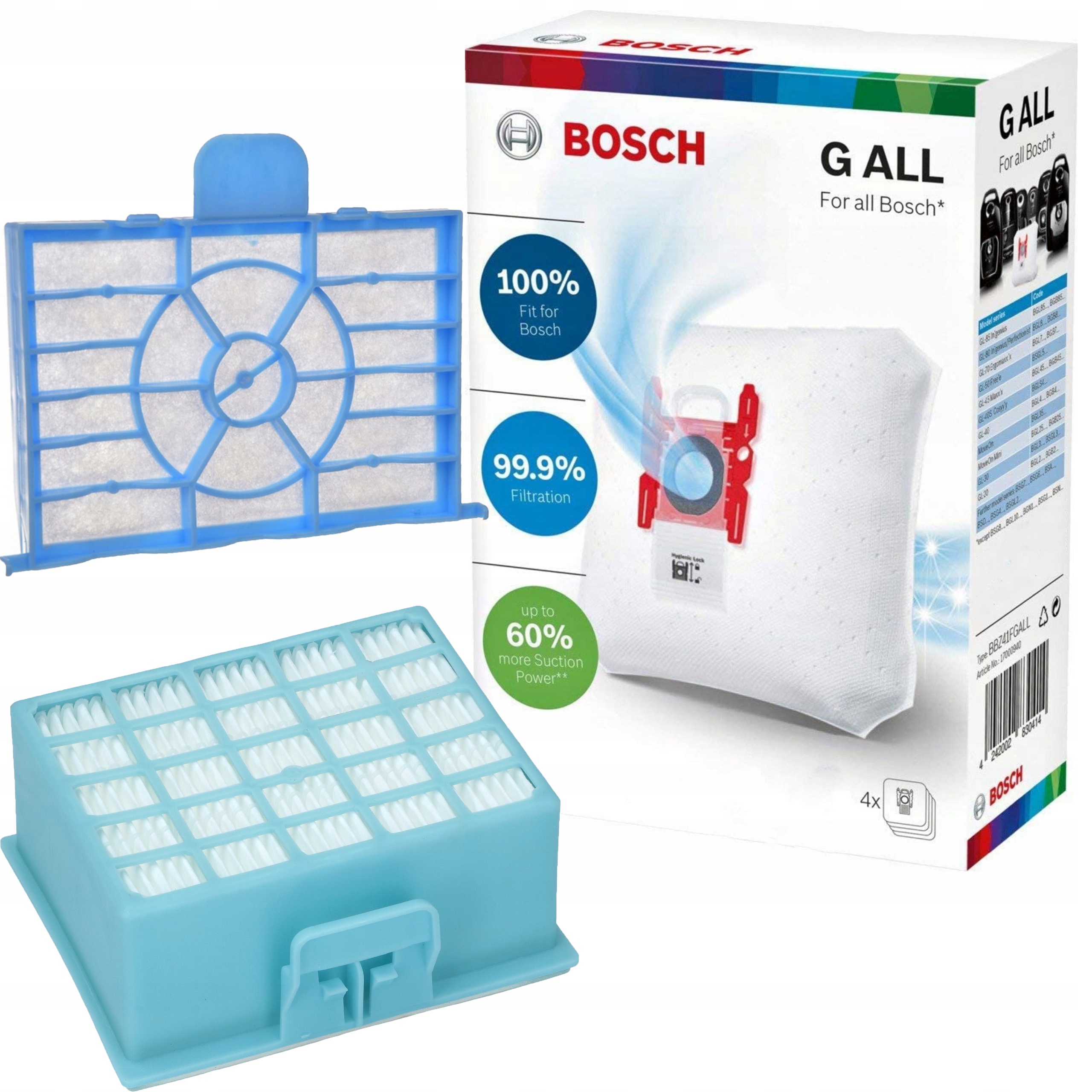 4x Filtry do vysavače Bosch GL-20 ProHygienic MoveOn Mini ProPower
