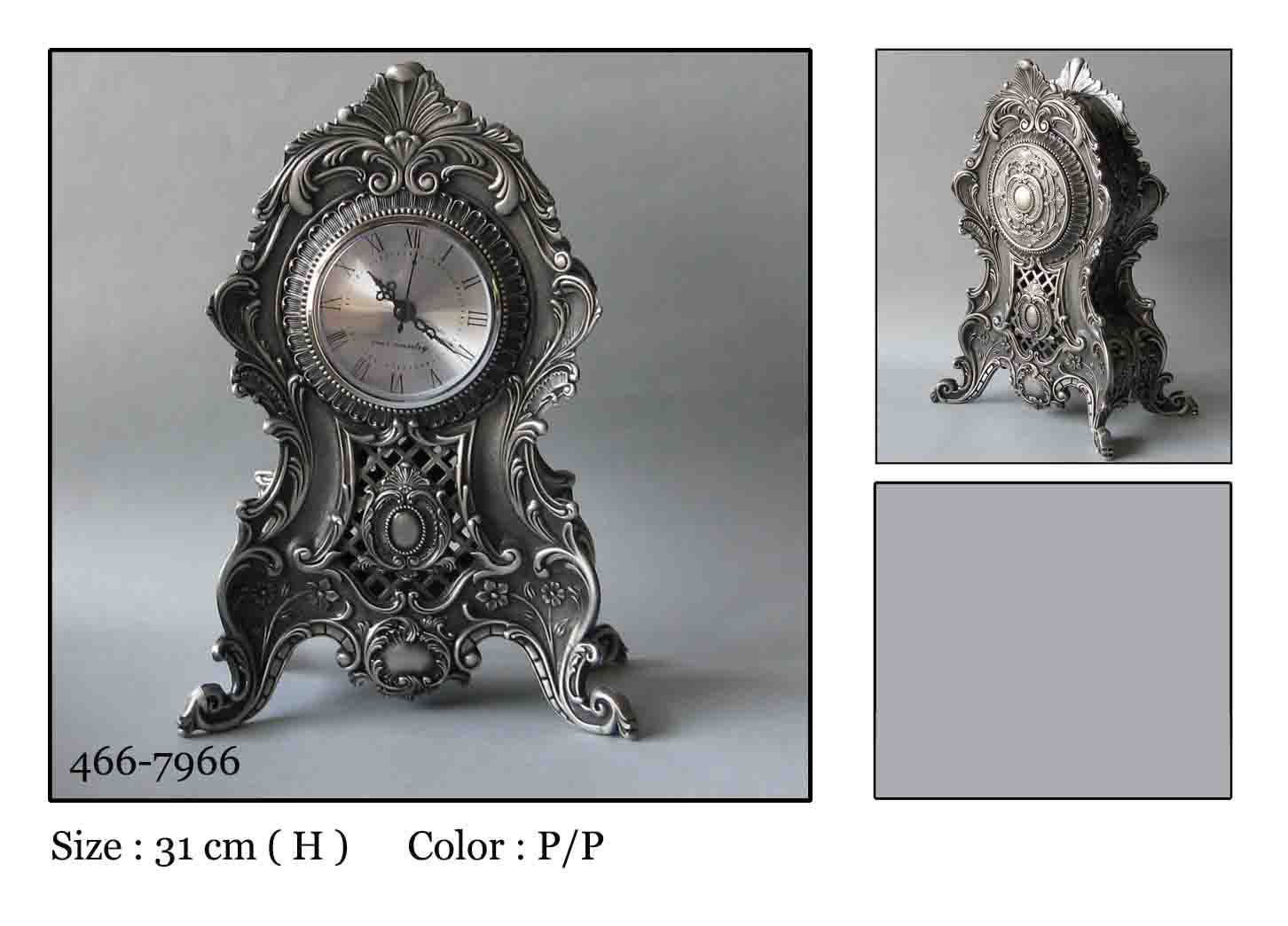 Palácové krbové hodiny zdobené prelamovaným cínom