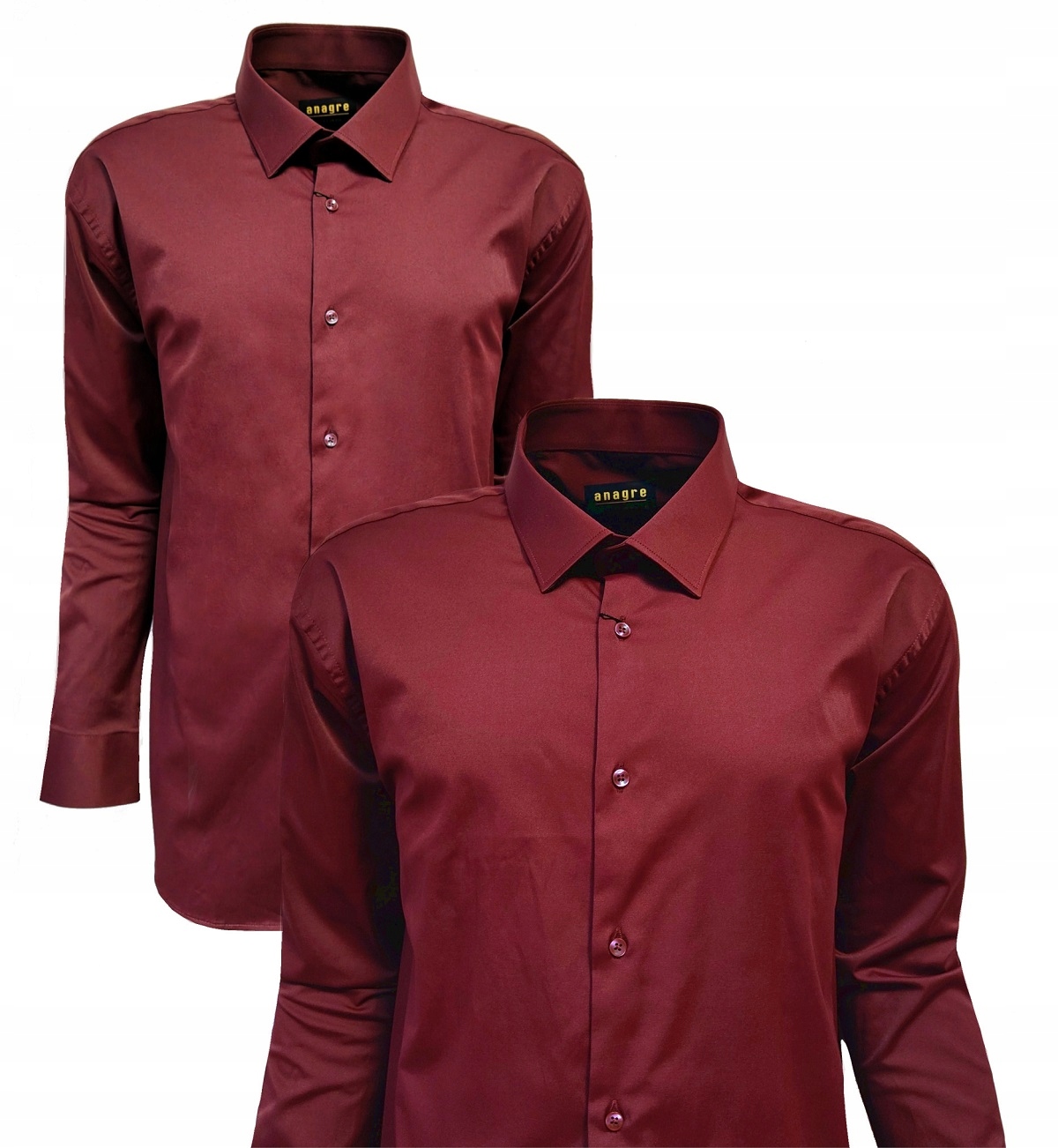 Pánská Košile Regular Bavlněná Bordová Hladká 3XL