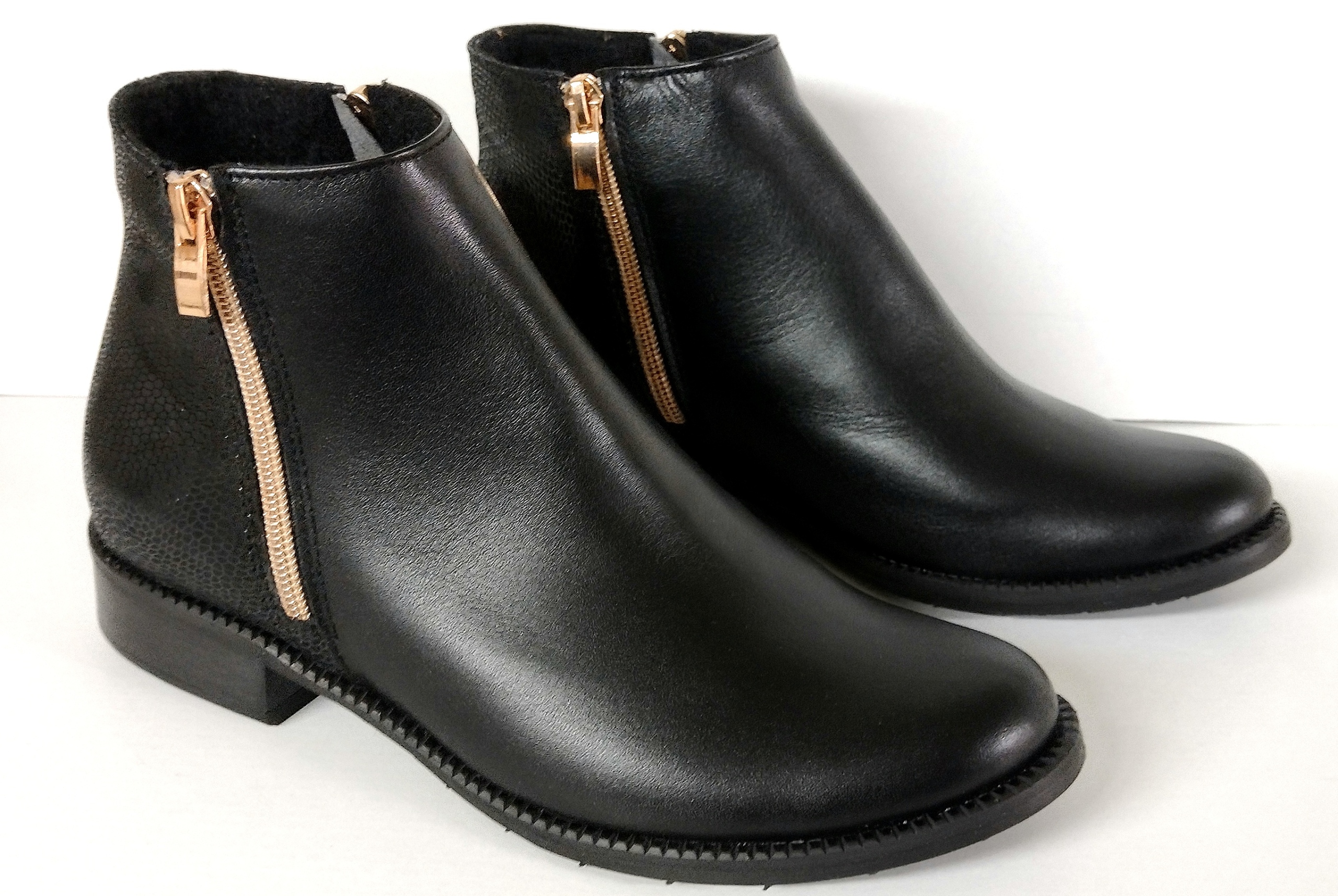 

UNI-19 Wygodne Stylowe Niskie Botki Skóra Nat 36