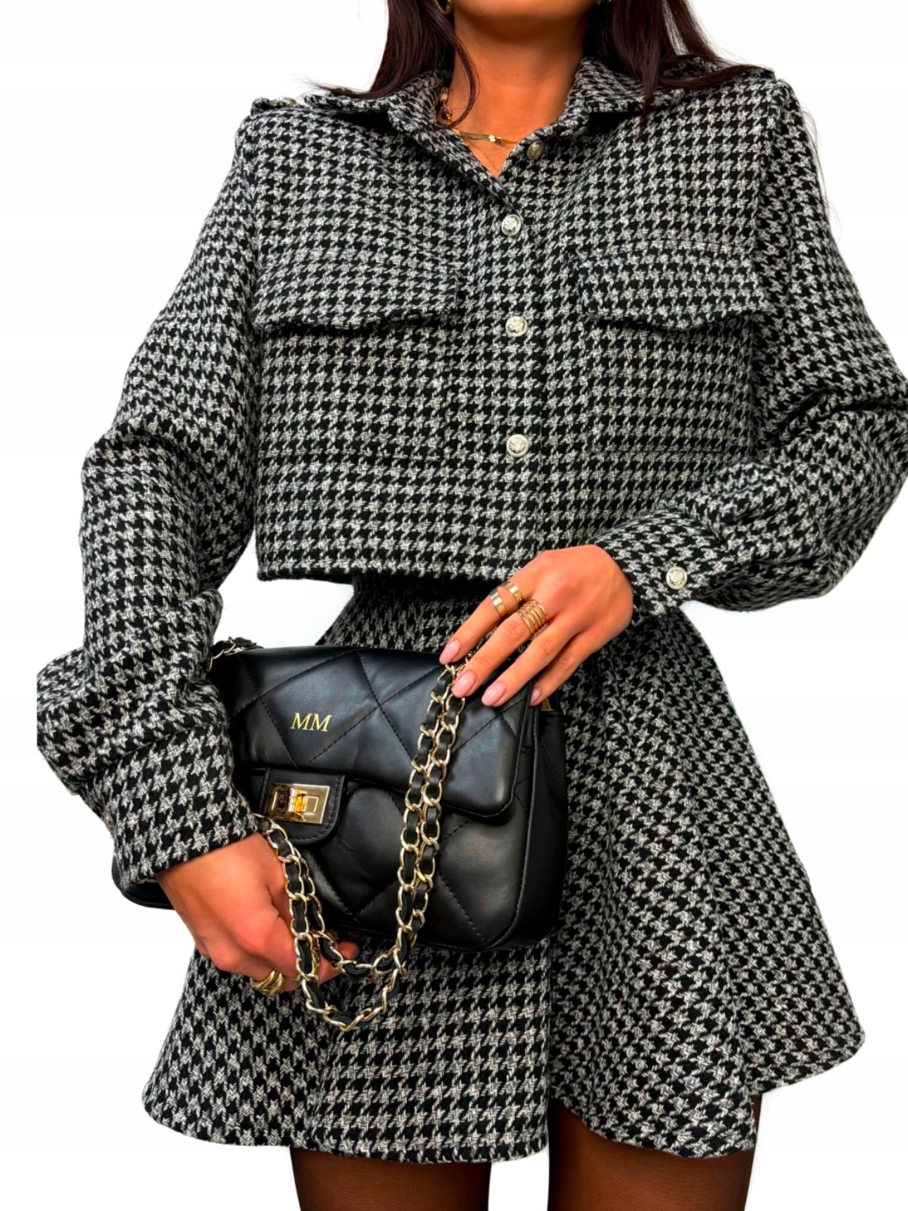 Sako, košile s kapsami La Milla, drobná pepitka, šedá, vel. Uni