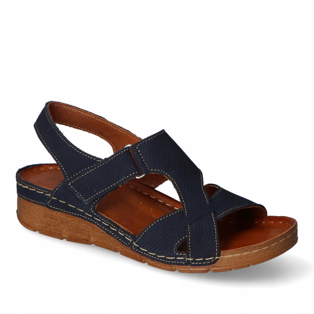 Sandály Stella 908 Námořnická Modrá-13 nubuk 38